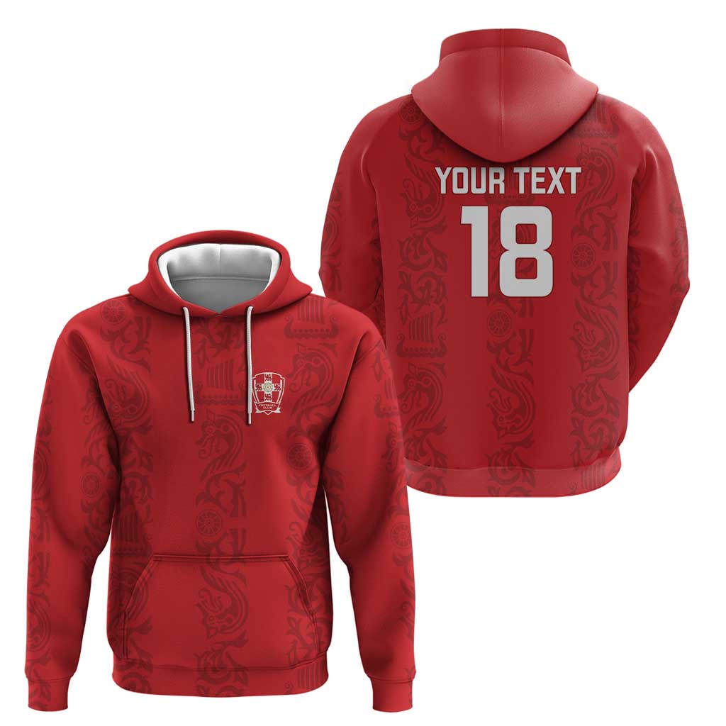 Custom York Minstrel Spirit Hoodie Norse Viking Pattern Red Version LT18
