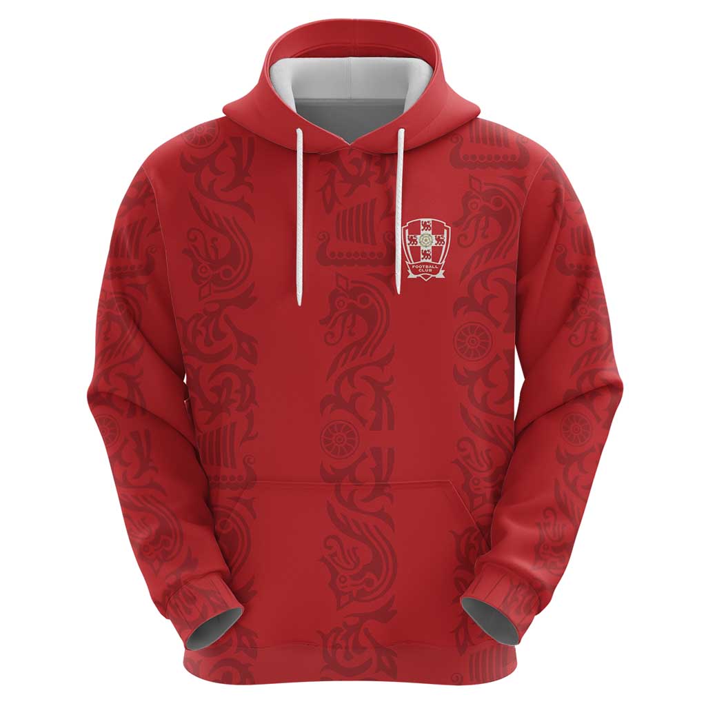 Custom York Minstrel Spirit Hoodie Norse Viking Pattern Red Version LT18