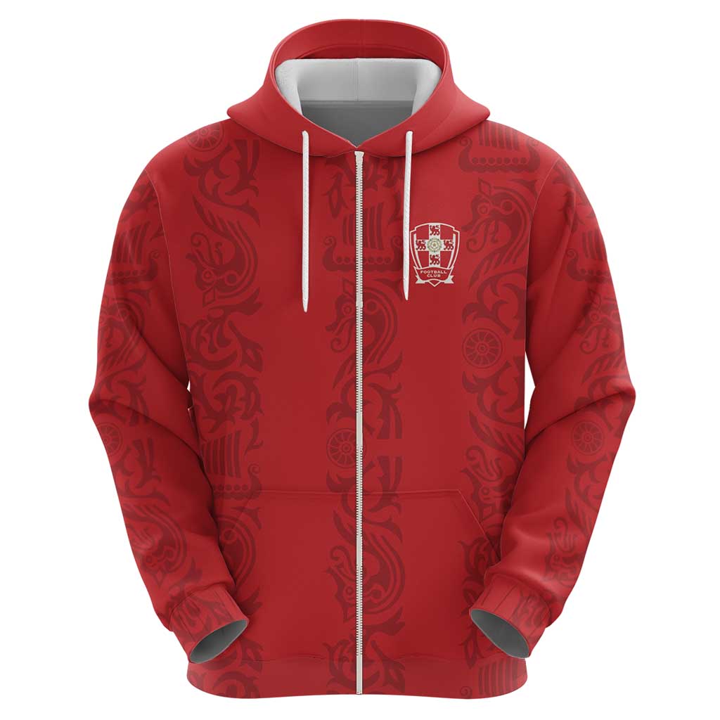 Custom York Minstrel Spirit Hoodie Norse Viking Pattern Red Version LT18