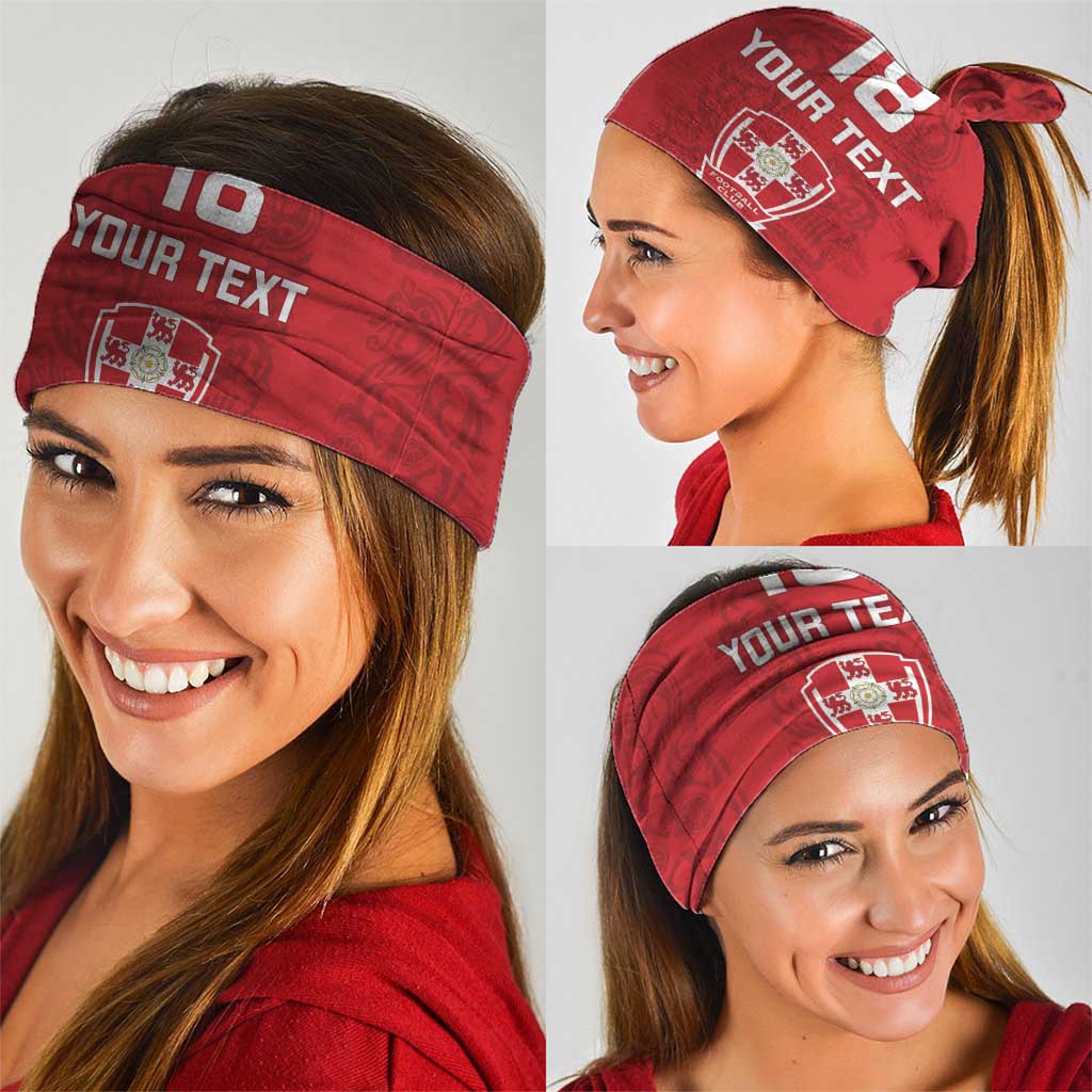 Custom York Minstrel Spirit Neck Gaiter Norse Viking Pattern Red Version LT18
