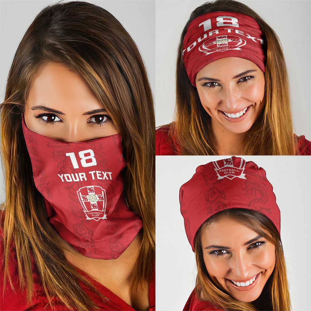 Custom York Minstrel Spirit Neck Gaiter Norse Viking Pattern Red Version LT18