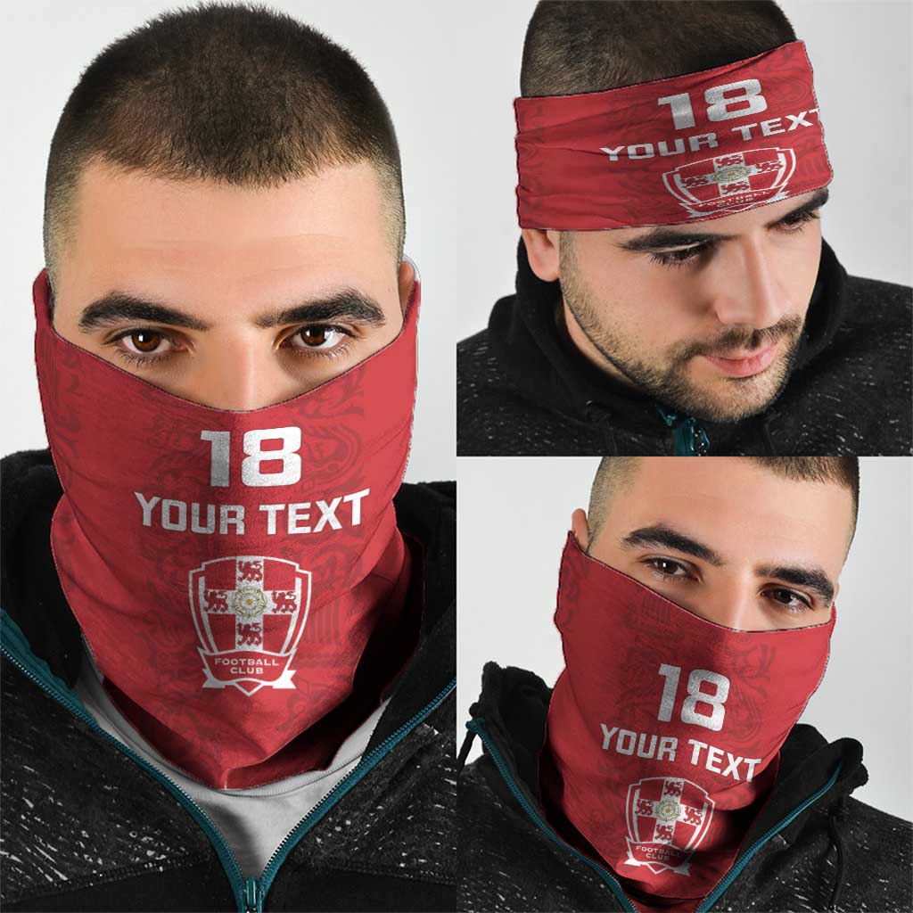 Custom York Minstrel Spirit Neck Gaiter Norse Viking Pattern Red Version LT18