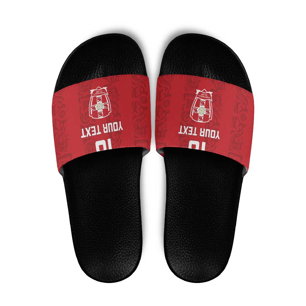 Custom York Minstrel Spirit Slide Sandals Norse Viking Pattern Red Version LT18