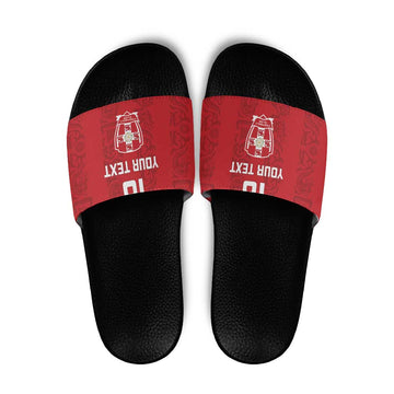 Custom York Minstrel Spirit Slide Sandals Norse Viking Pattern Red Version LT18