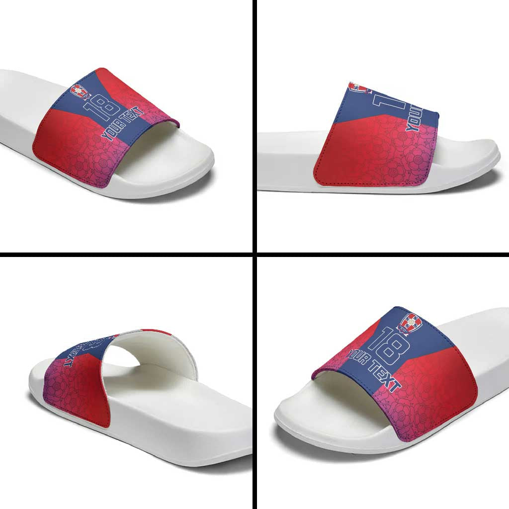 Custom York Heritage Minstrel Slide Sandals White Rose of York Patterns LT18