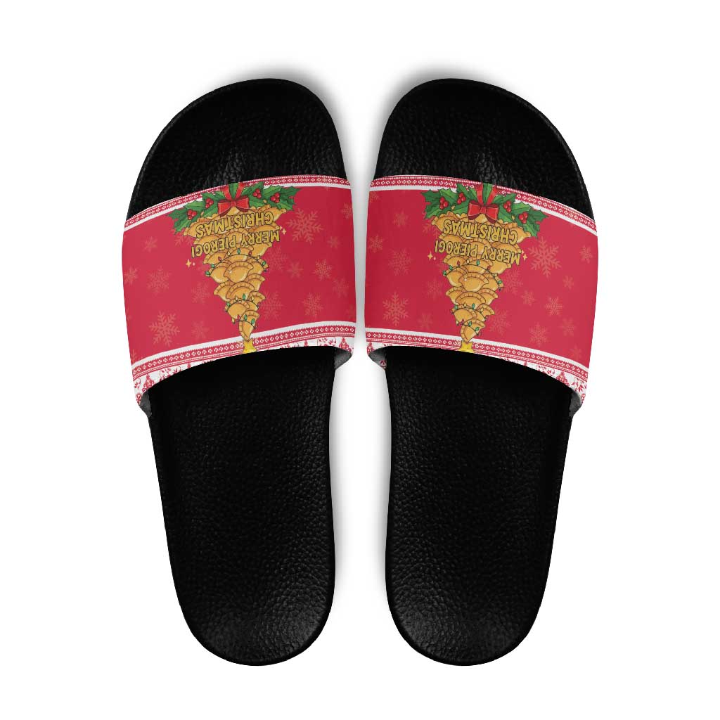 Poland Christmas Slide Sandals Oh Pierogi Tree LT18