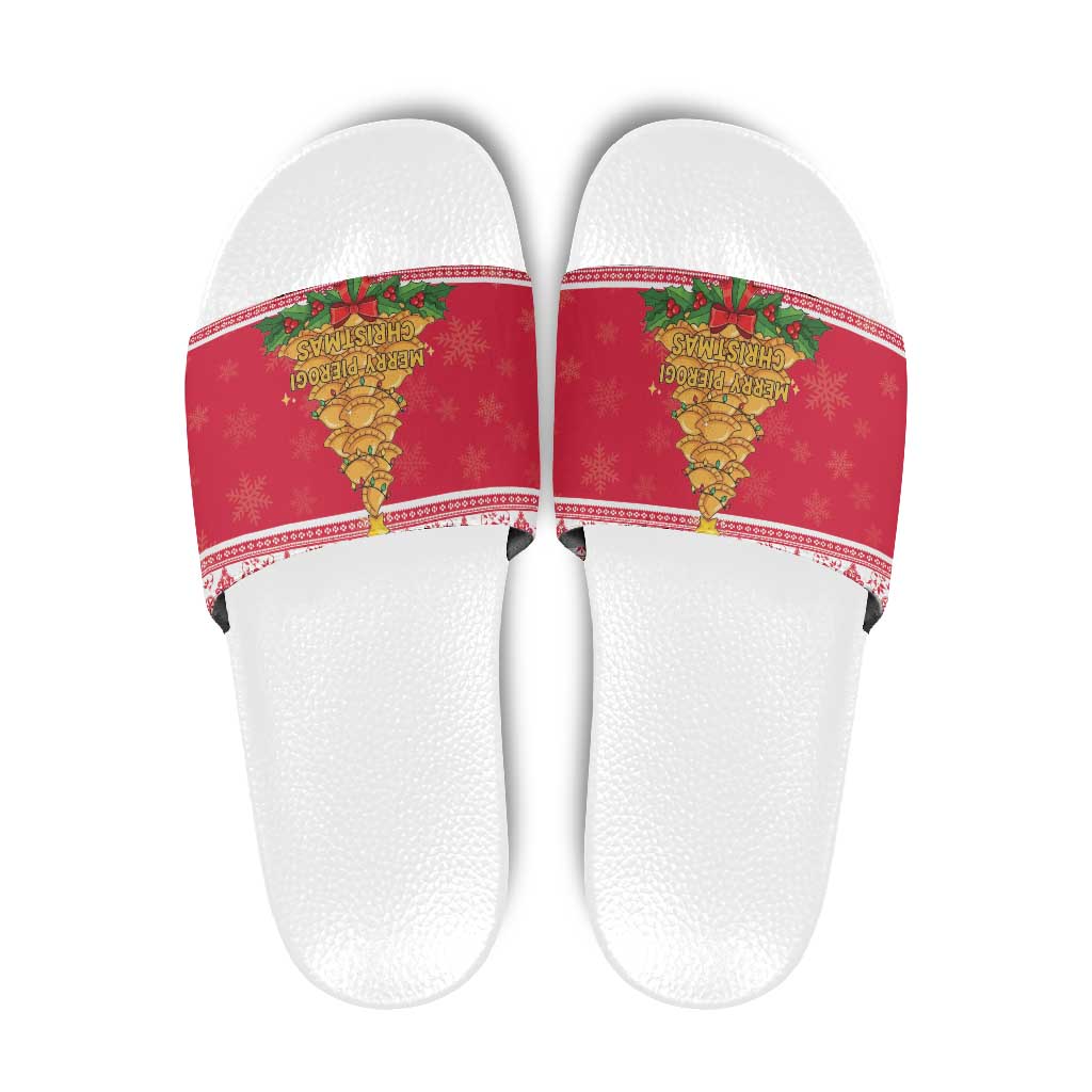 Poland Christmas Slide Sandals Oh Pierogi Tree LT18