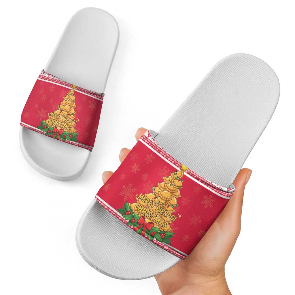 Poland Christmas Slide Sandals Oh Pierogi Tree LT18
