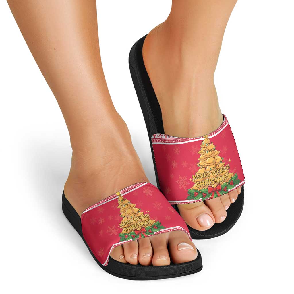Poland Christmas Slide Sandals Oh Pierogi Tree LT18