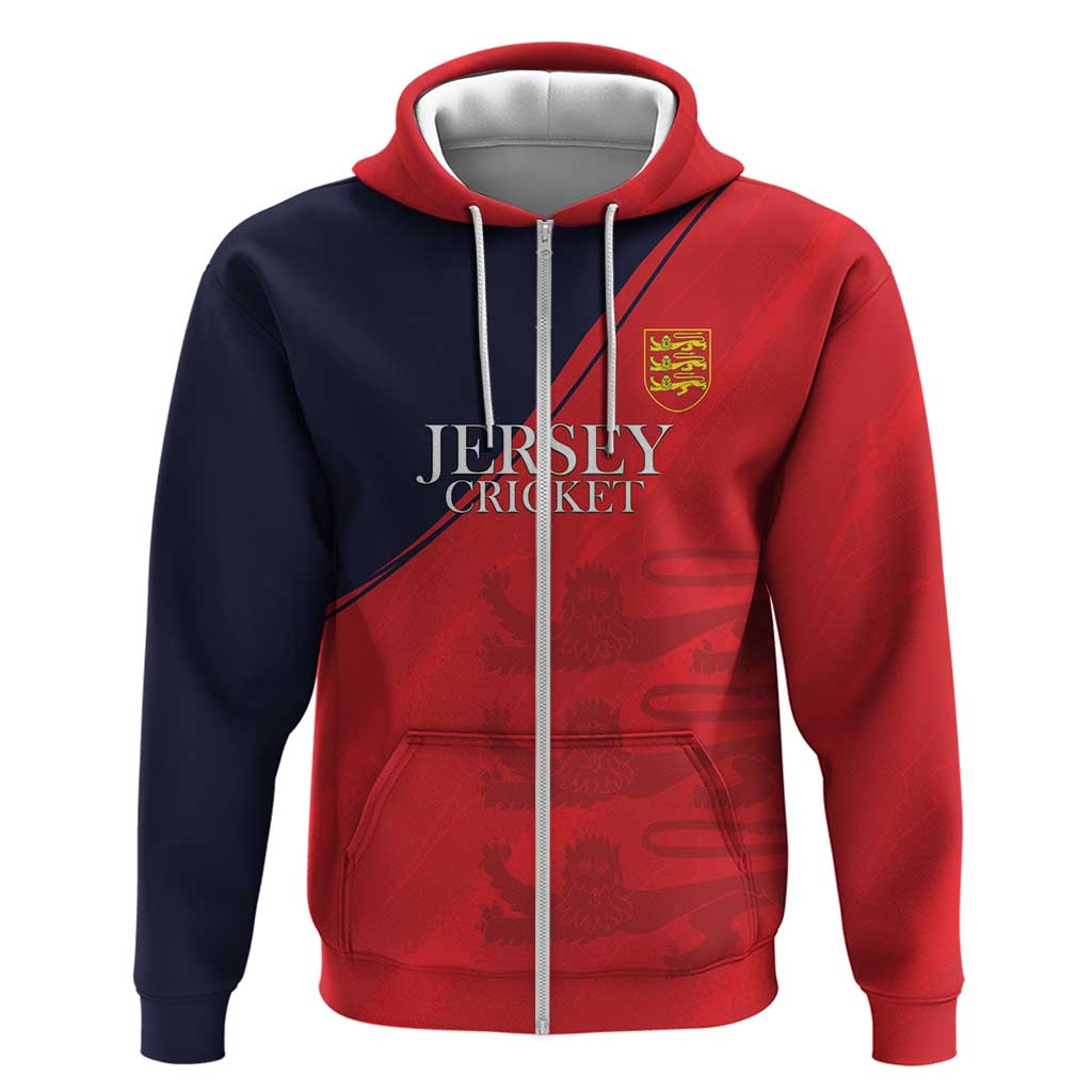Custom Bailiwick of Jersey Cricket Hoodie Jer Lions Champion Red Version LT18