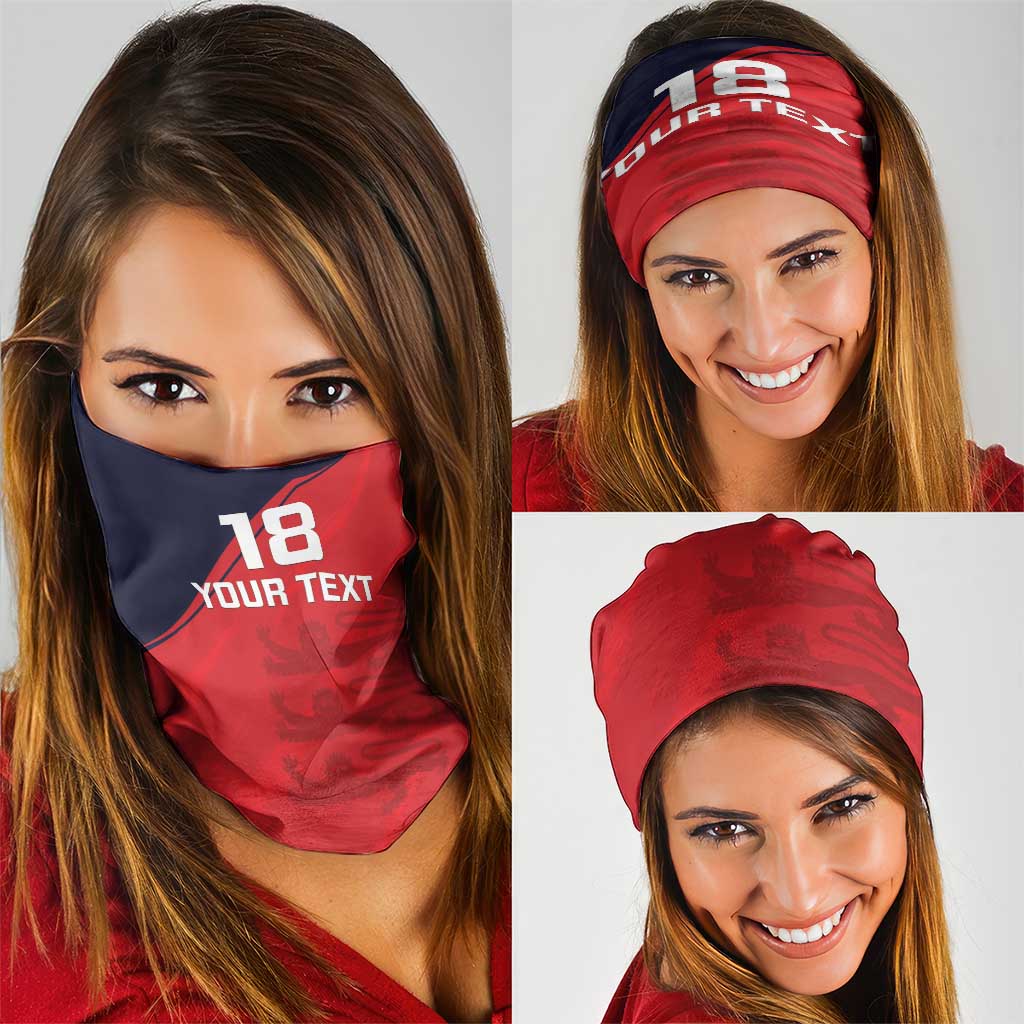 Custom Bailiwick of Jersey Cricket Neck Gaiter Jer Lions Champion Red Version LT18