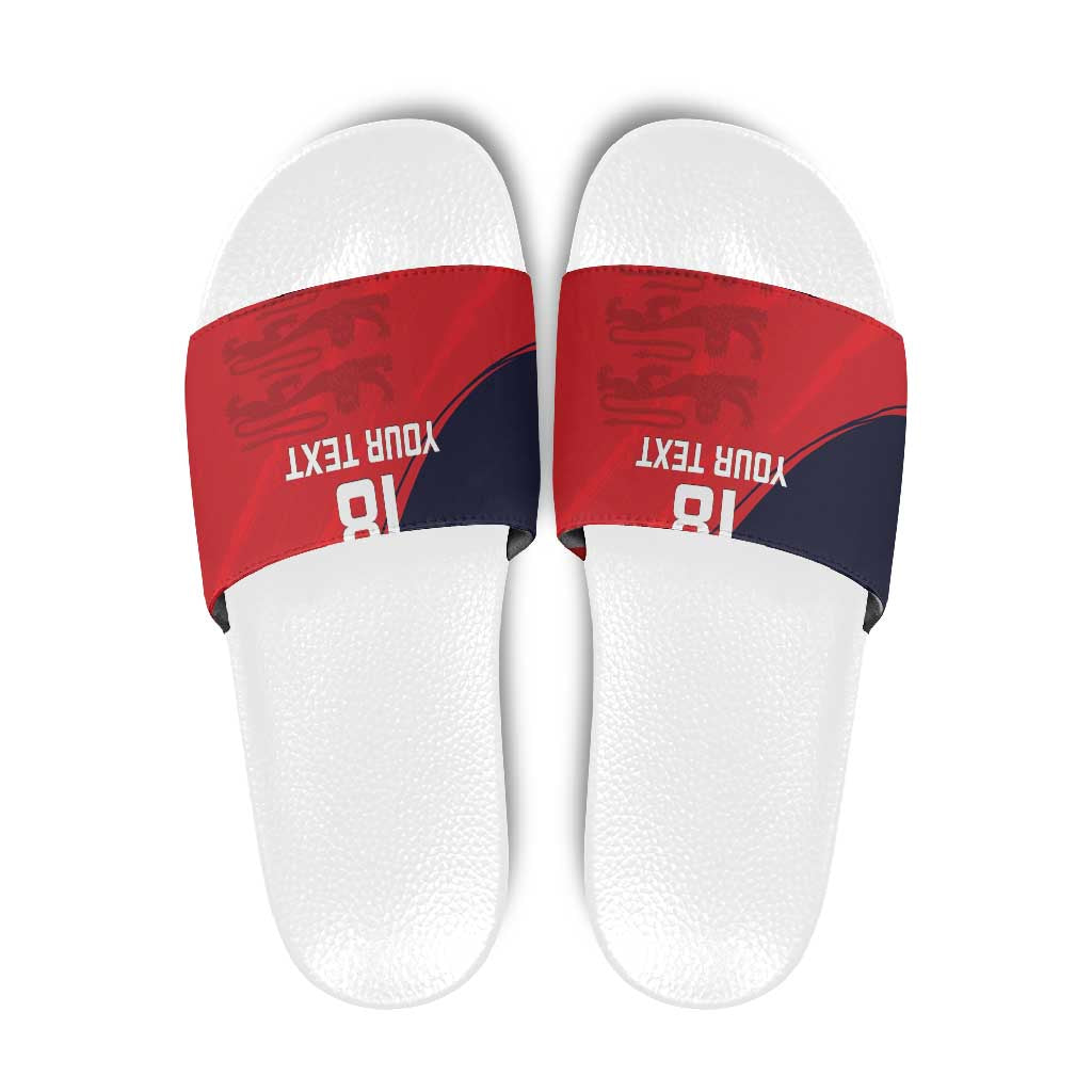 Custom Bailiwick of Jersey Cricket Slide Sandals Jer Lions Champion Red Version LT18