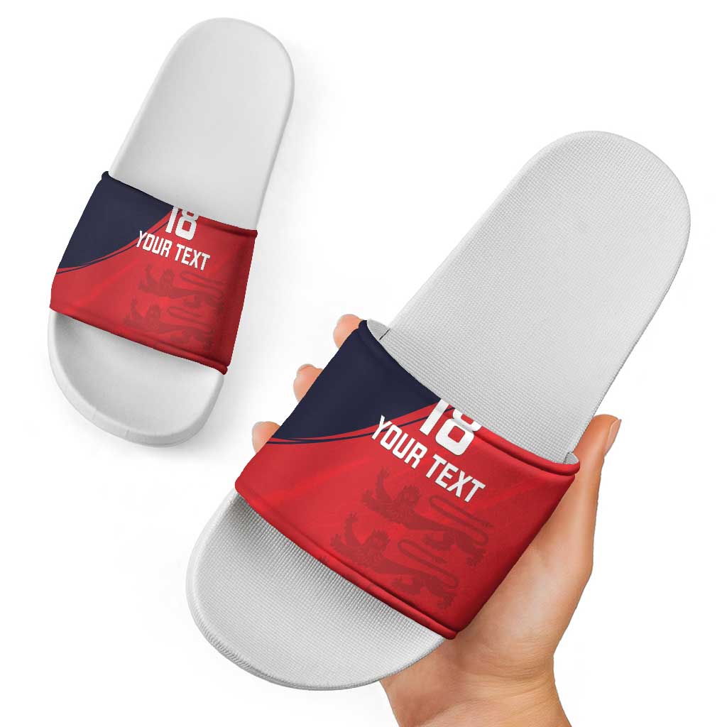 Custom Bailiwick of Jersey Cricket Slide Sandals Jer Lions Champion Red Version LT18