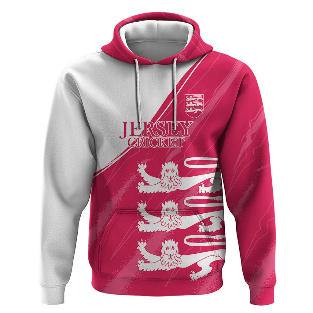 Custom Bailiwick of Jersey Cricket Hoodie Jer Lions Champion Pink Version LT18