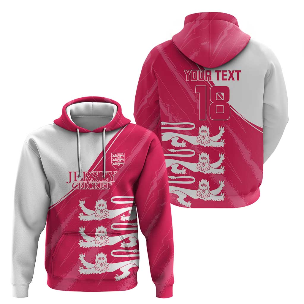 Custom Bailiwick of Jersey Cricket Hoodie Jer Lions Champion Pink Version LT18