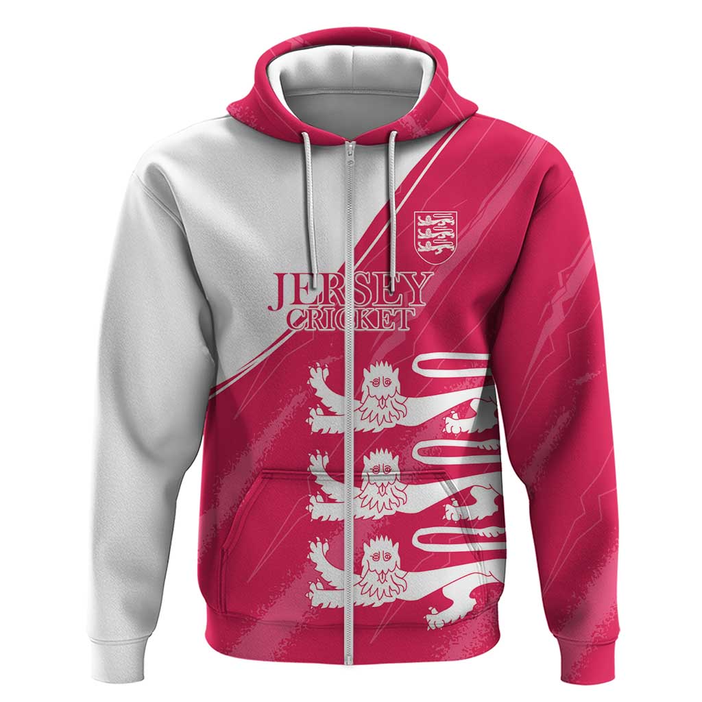 Custom Bailiwick of Jersey Cricket Hoodie Jer Lions Champion Pink Version LT18