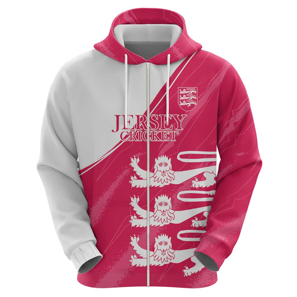 Custom Bailiwick of Jersey Cricket Hoodie Jer Lions Champion Pink Version LT18