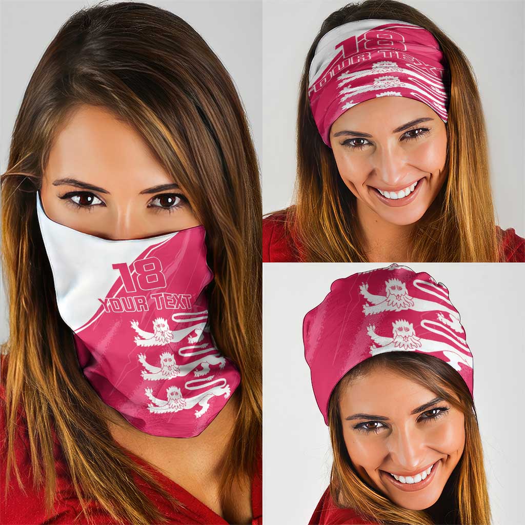 Custom Bailiwick of Jersey Cricket Neck Gaiter Jer Lions Champion Pink Version LT18
