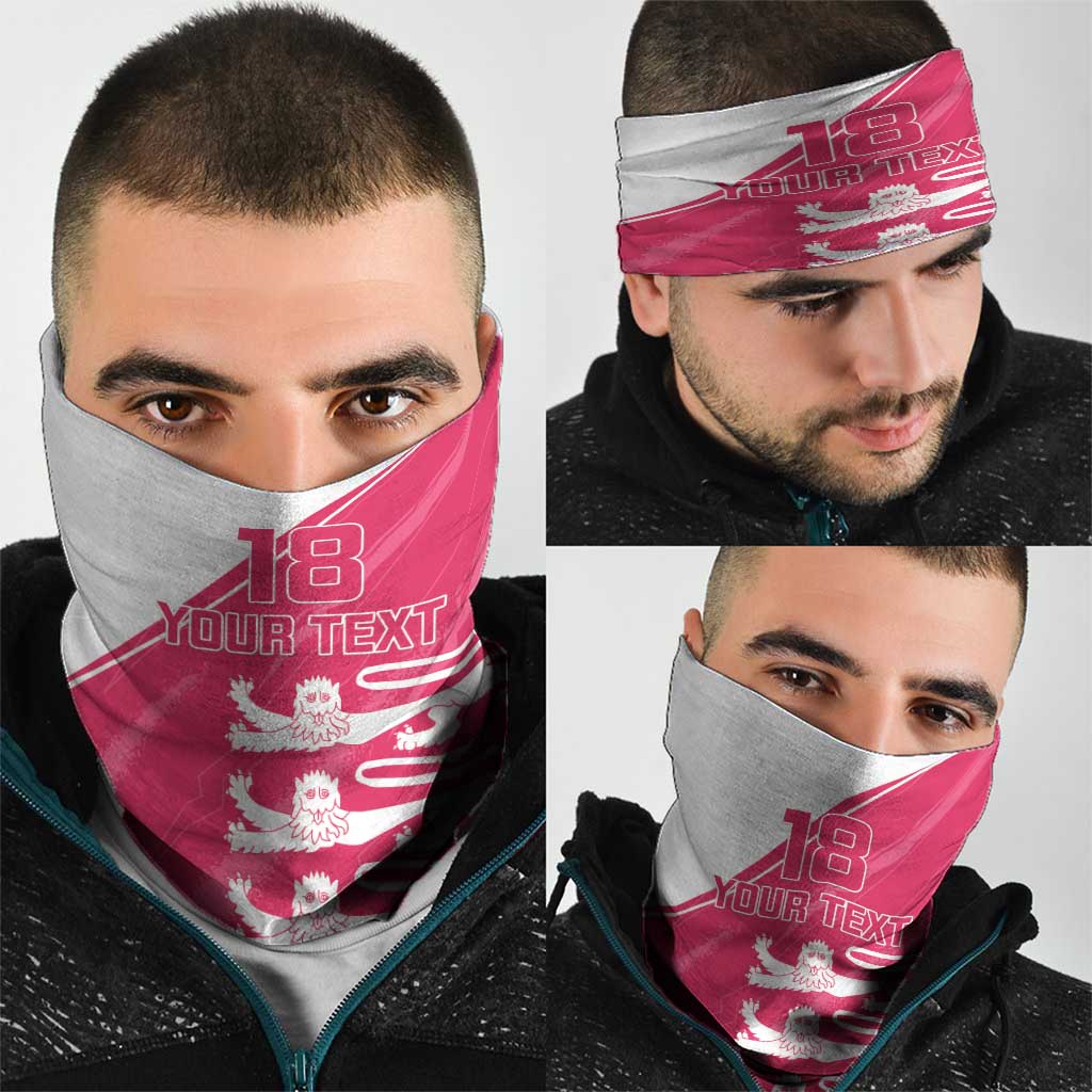 Custom Bailiwick of Jersey Cricket Neck Gaiter Jer Lions Champion Pink Version LT18
