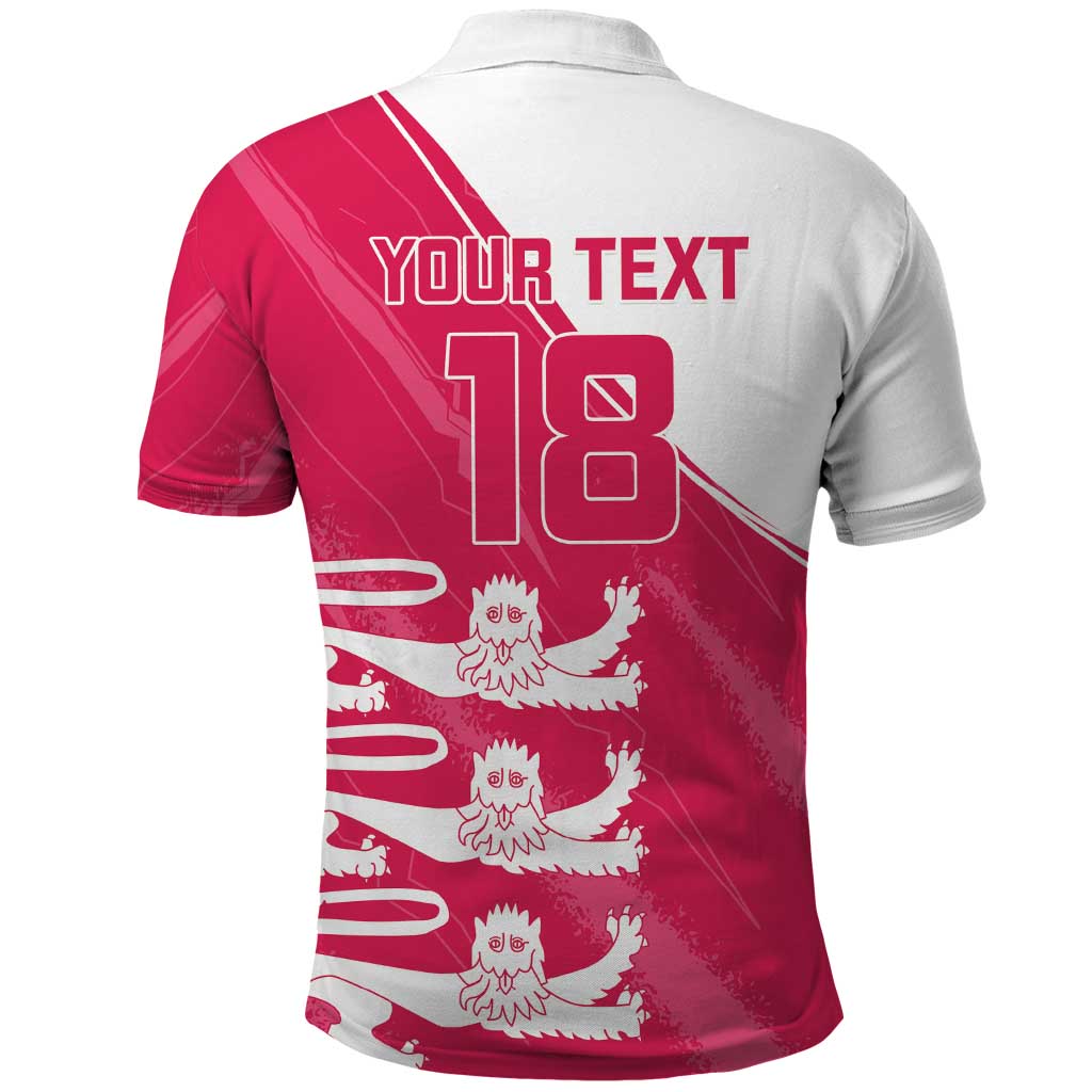 Custom Bailiwick of Jersey Cricket Polo Shirt Jer Lions Champion Pink Version LT18