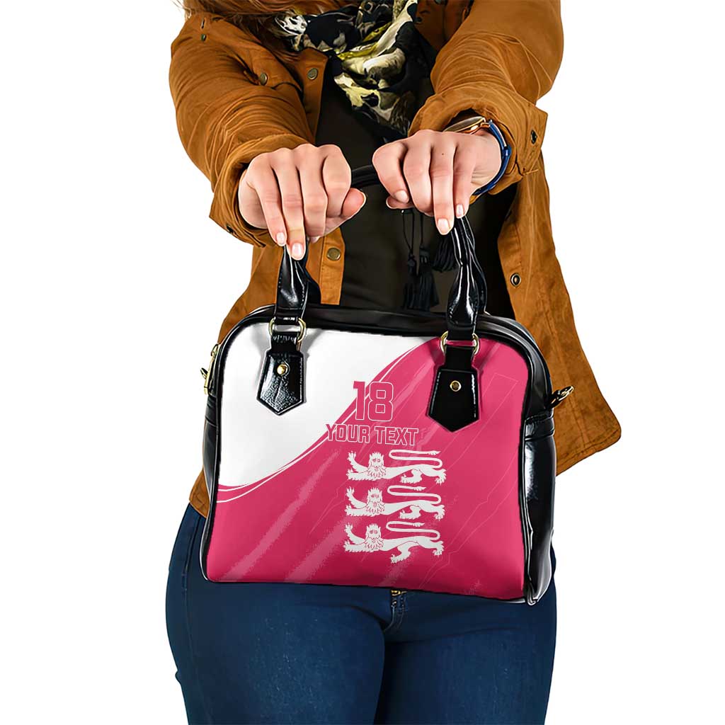 Custom Bailiwick of Jersey Cricket Shoulder Handbag Jer Lions Champion Pink Version LT18