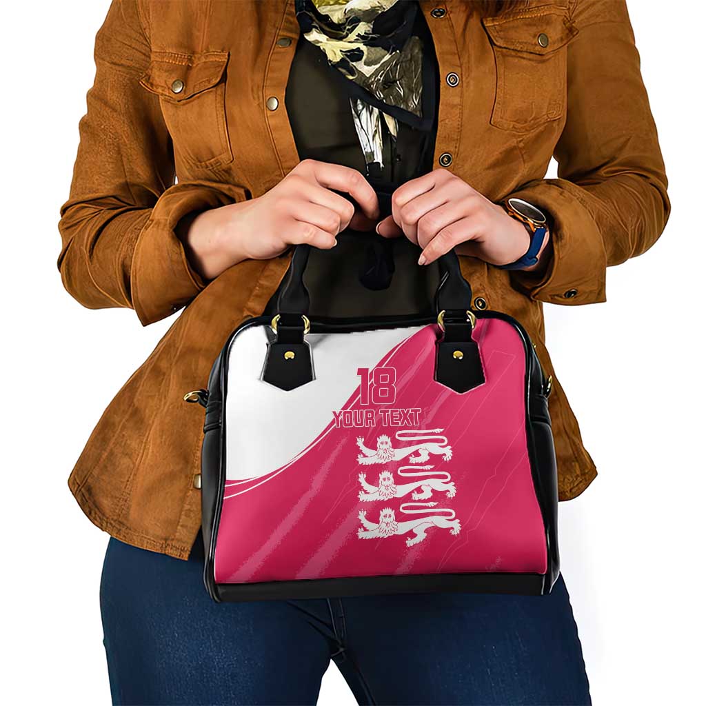 Custom Bailiwick of Jersey Cricket Shoulder Handbag Jer Lions Champion Pink Version LT18