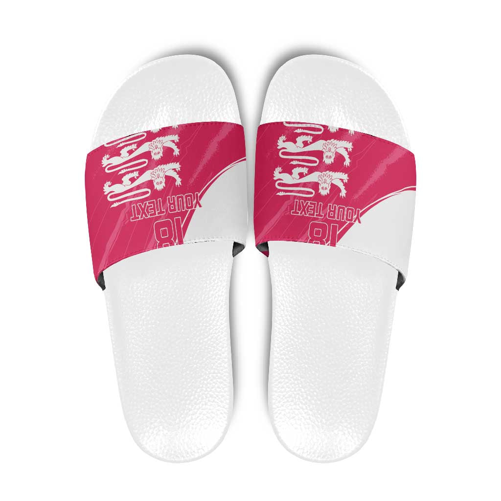 Custom Bailiwick of Jersey Cricket Slide Sandals Jer Lions Champion Pink Version LT18