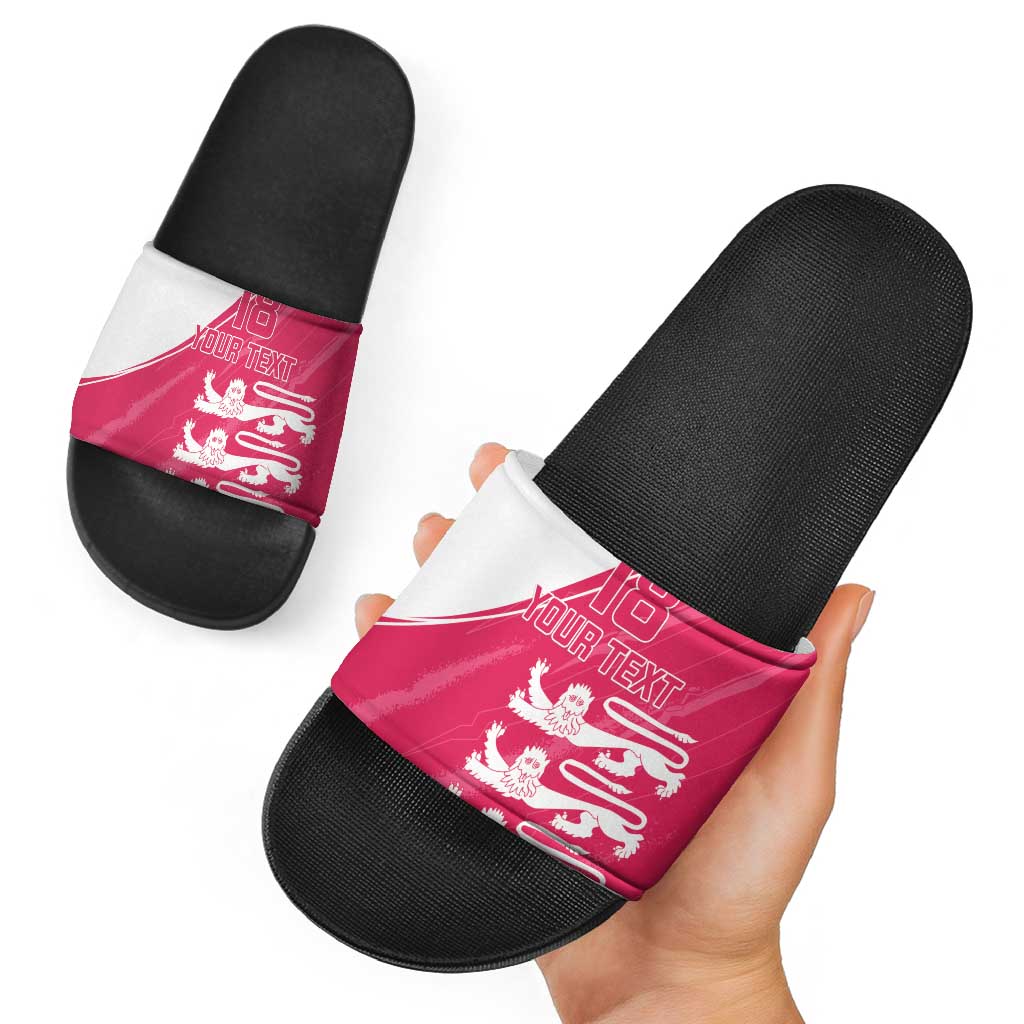 Custom Bailiwick of Jersey Cricket Slide Sandals Jer Lions Champion Pink Version LT18