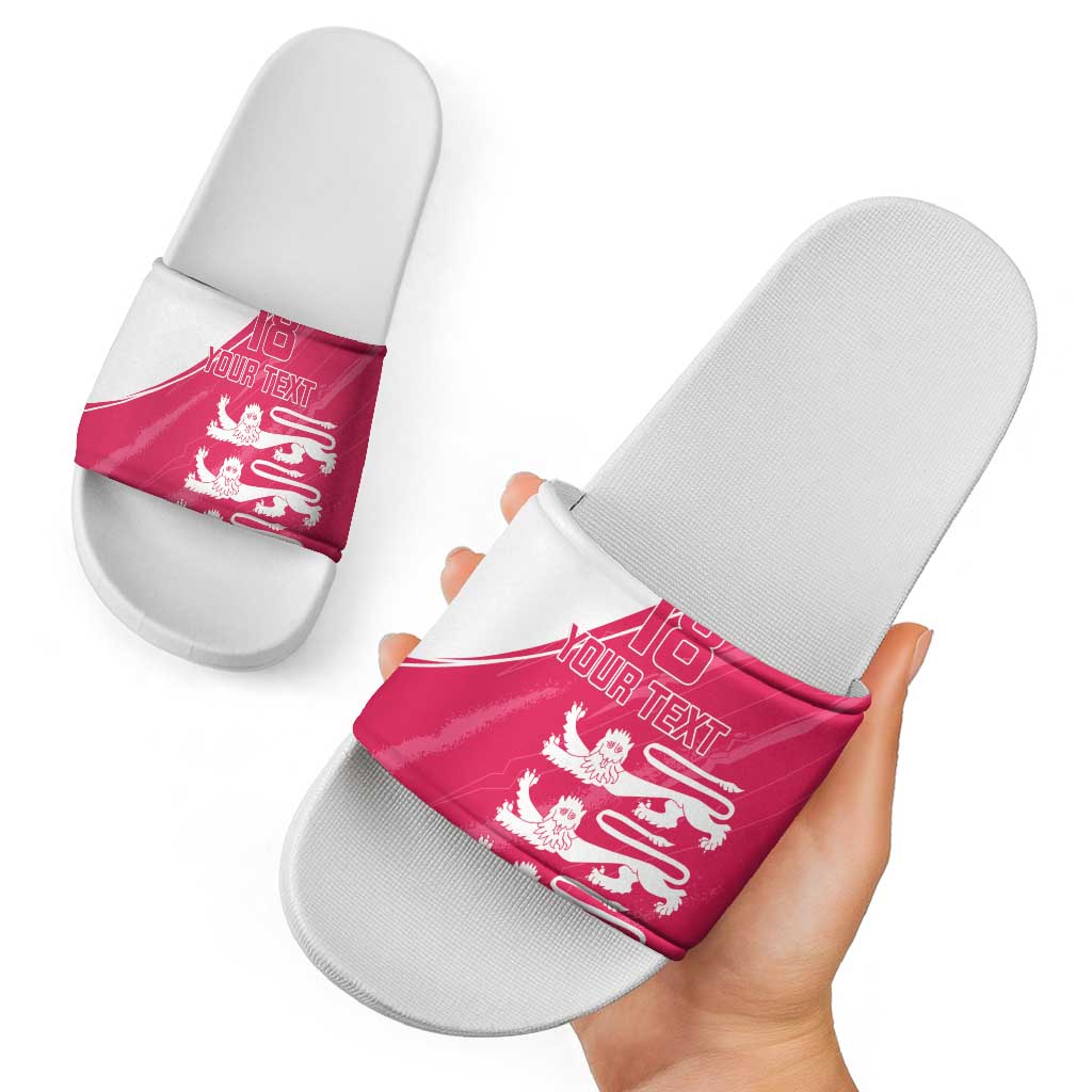 Custom Bailiwick of Jersey Cricket Slide Sandals Jer Lions Champion Pink Version LT18
