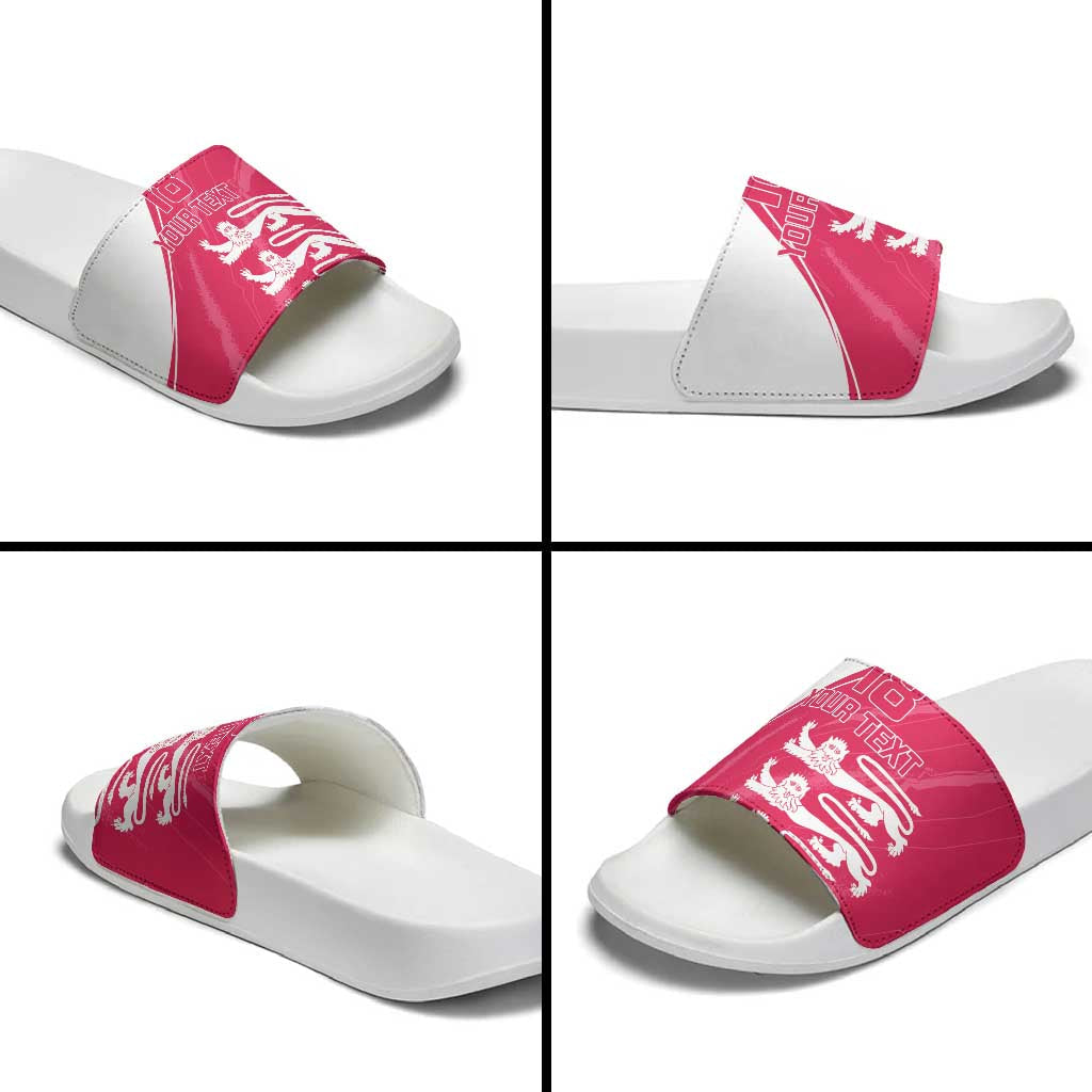 Custom Bailiwick of Jersey Cricket Slide Sandals Jer Lions Champion Pink Version LT18