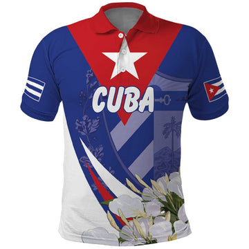 Personalized Cuba Hedychium Coronarium Polo Shirt With Coat Of Arms LT18