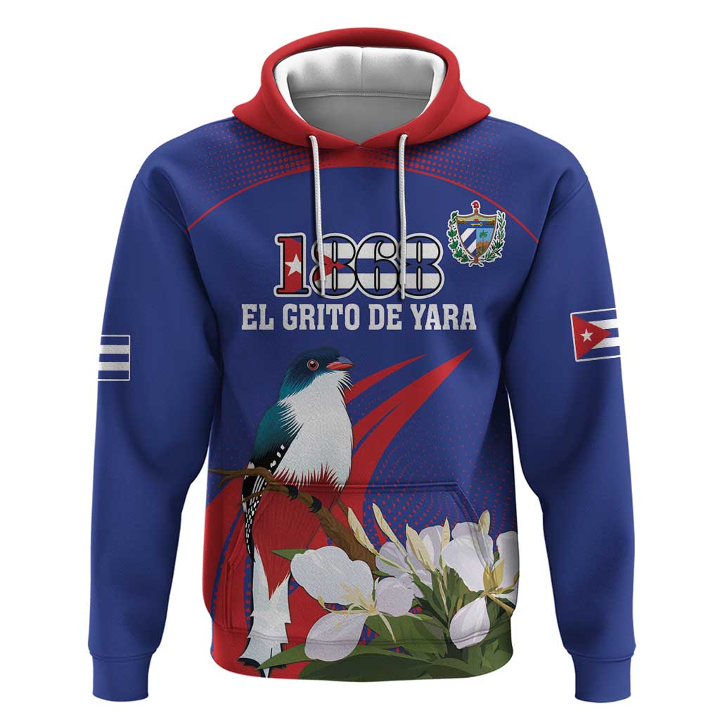 Custom Cuba Independence Day 1868 Hoodie Tocororo With White Mariposa LT18