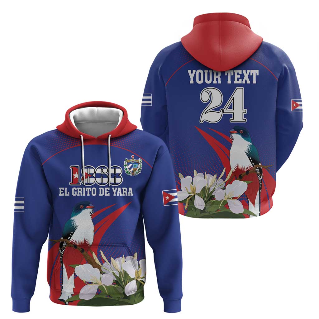 Custom Cuba Independence Day 1868 Hoodie Tocororo With White Mariposa LT18