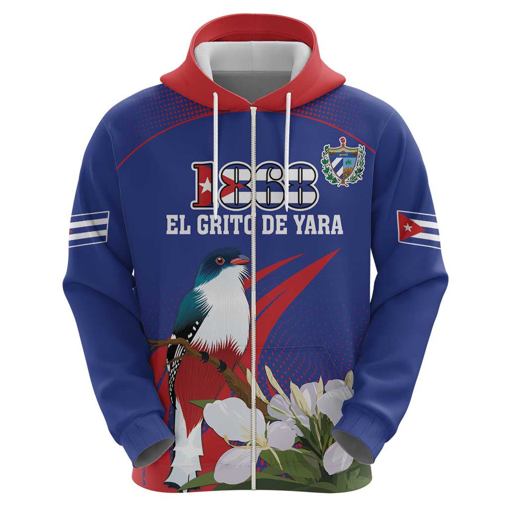 Custom Cuba Independence Day 1868 Hoodie Tocororo With White Mariposa LT18