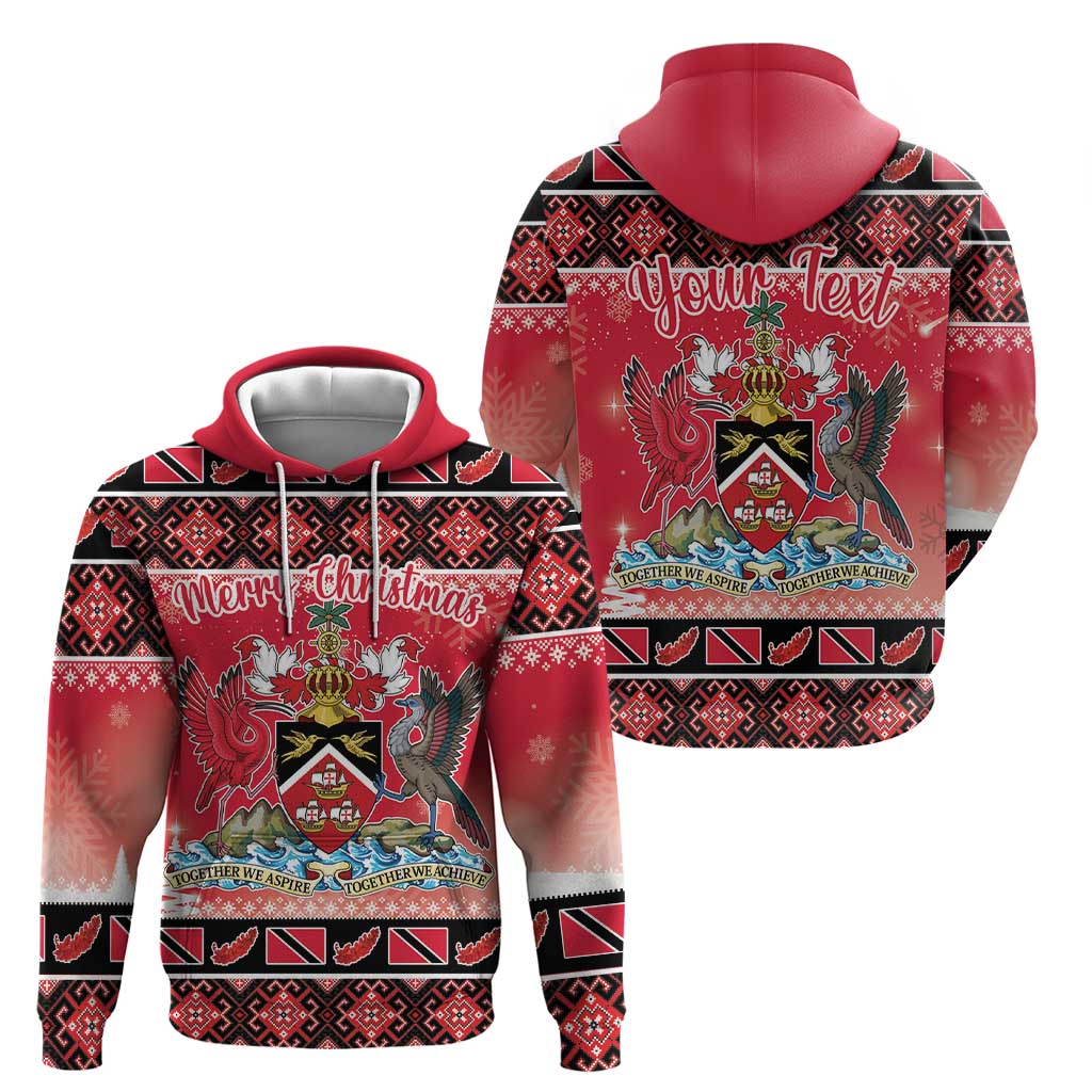 Personalized Trinidad and Tobago Christmas Hoodie Coat Of Arms Seamless Pattern LT18