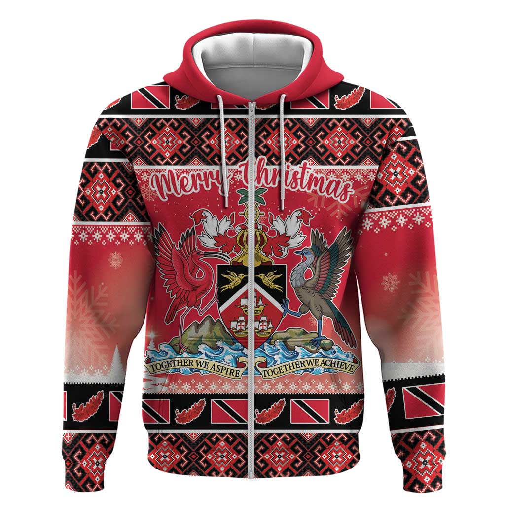 Personalized Trinidad and Tobago Christmas Hoodie Coat Of Arms Seamless Pattern LT18