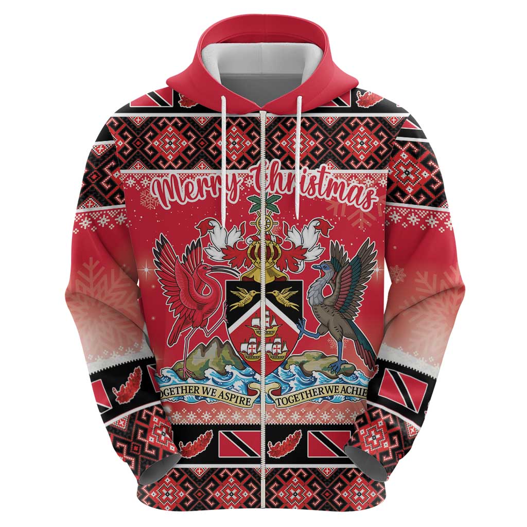 Personalized Trinidad and Tobago Christmas Hoodie Coat Of Arms Seamless Pattern LT18