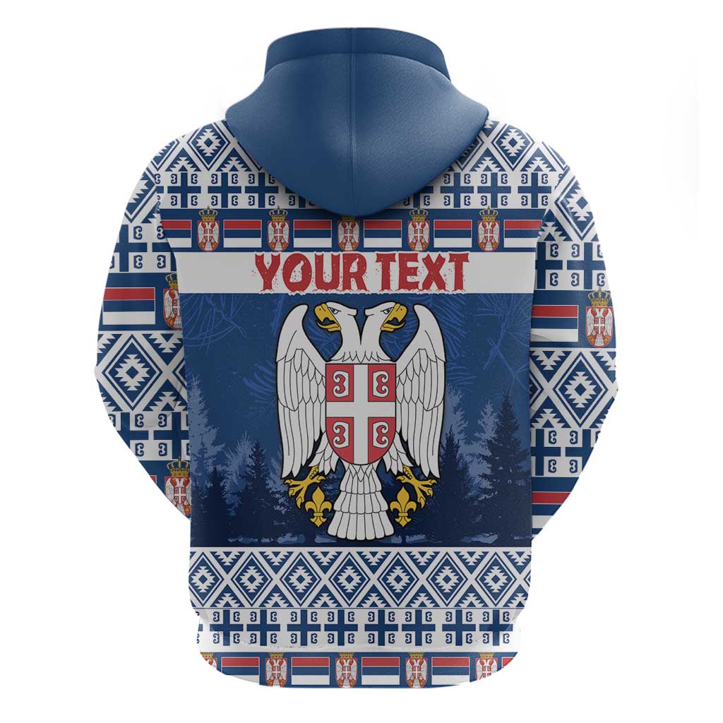 Personalized Serbia Christmas Hoodie Coat Of Arms - Blue Version LT18