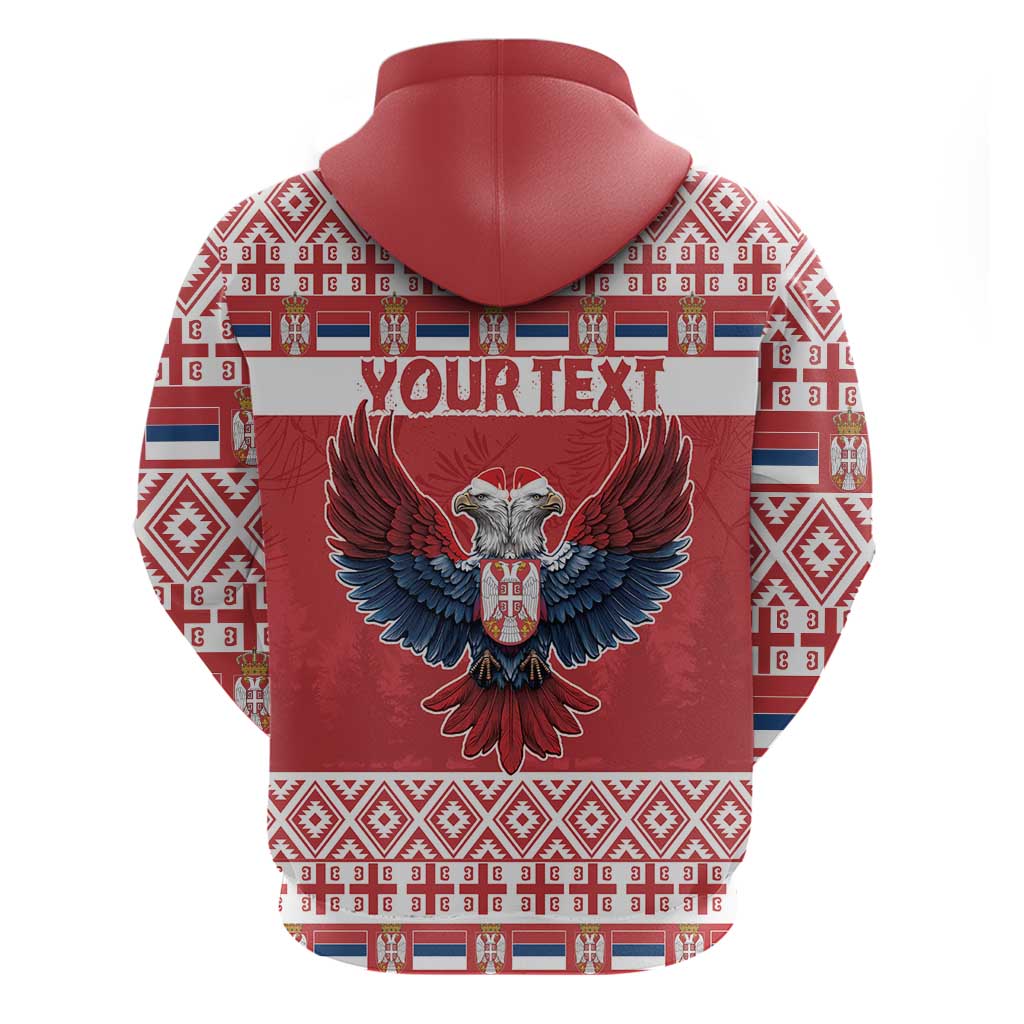 Personalized Serbia Christmas Hoodie Double-Headed Eagle - Red Version LT18