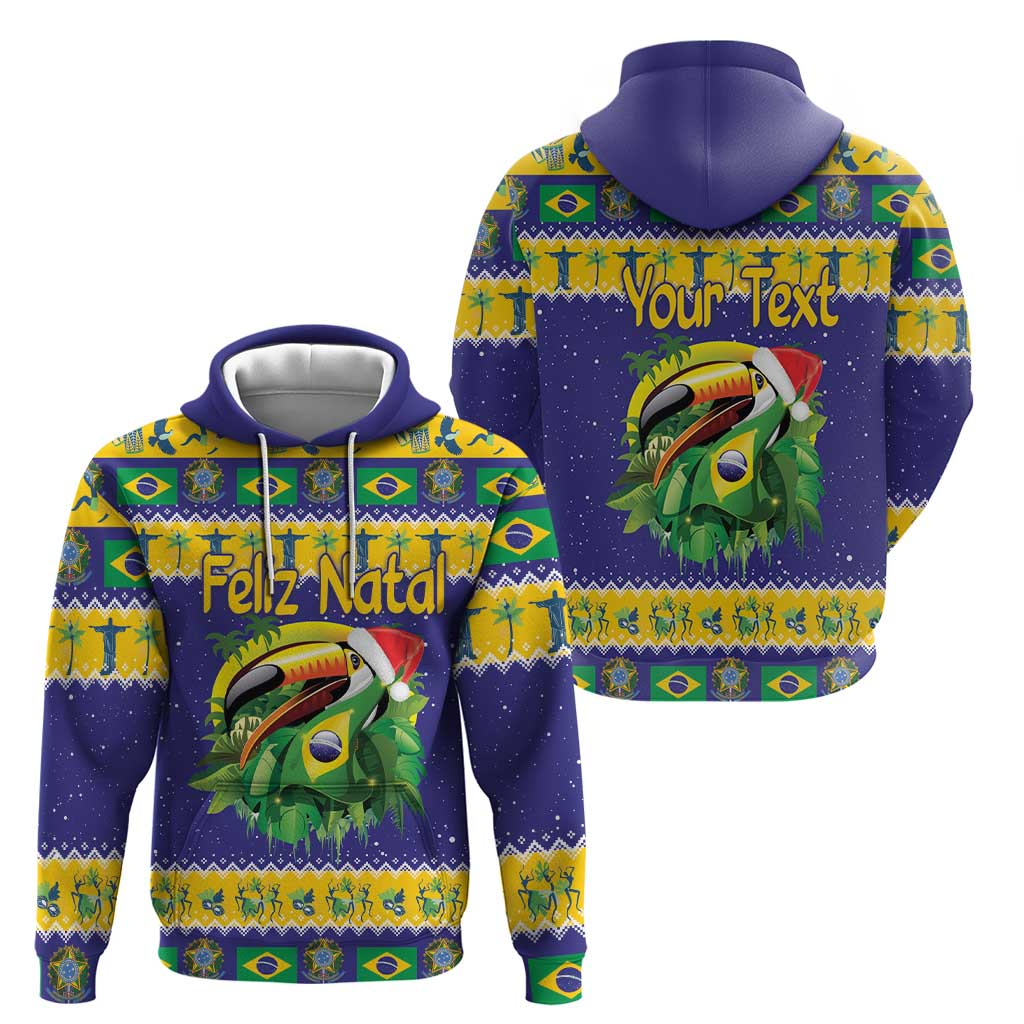 Personalized Brazil Christmas Hoodie Toco Toucan with Brazil Flag LT18