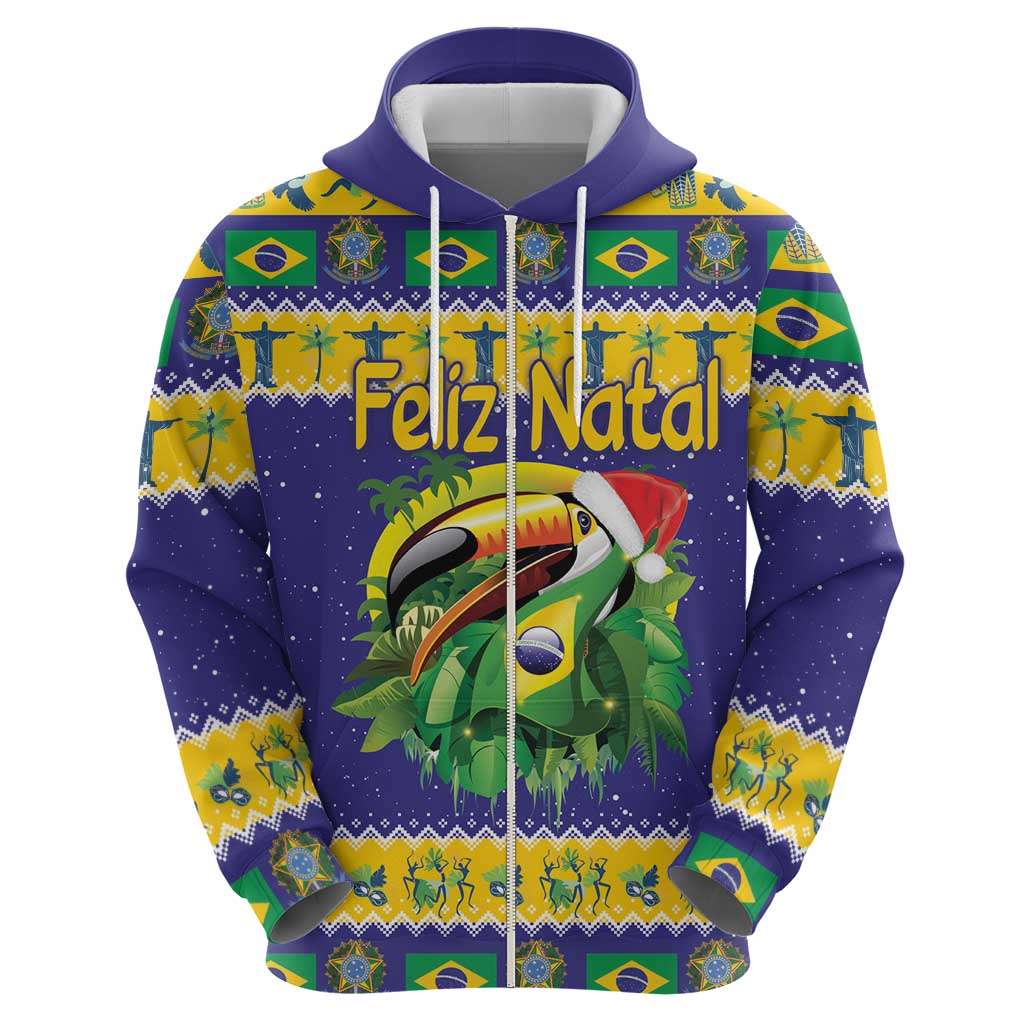 Personalized Brazil Christmas Hoodie Toco Toucan with Brazil Flag LT18