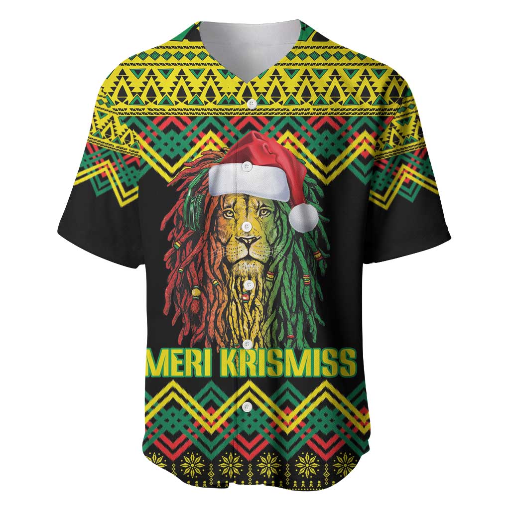 Black Jamaican Christmas Baseball Jersey Reggae Lion With Kente Pattern LT18
