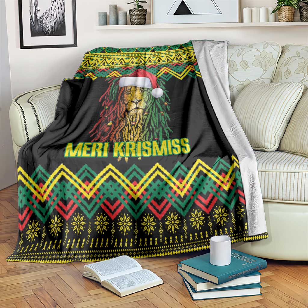 Black Jamaican Christmas Blanket Reggae Lion With Kente Pattern LT18