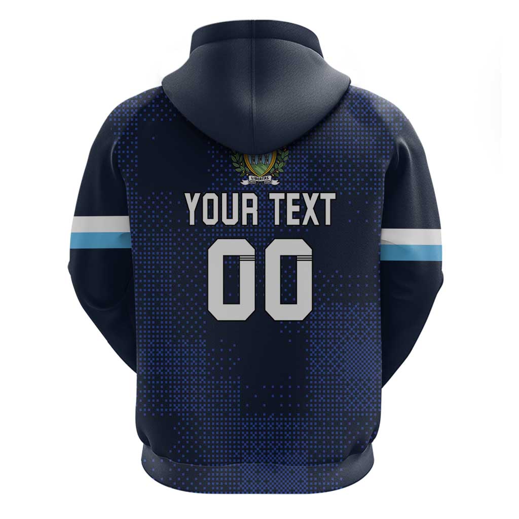Custom San Marino Football Hoodie La Serenissima Pixellated Pattern LT18