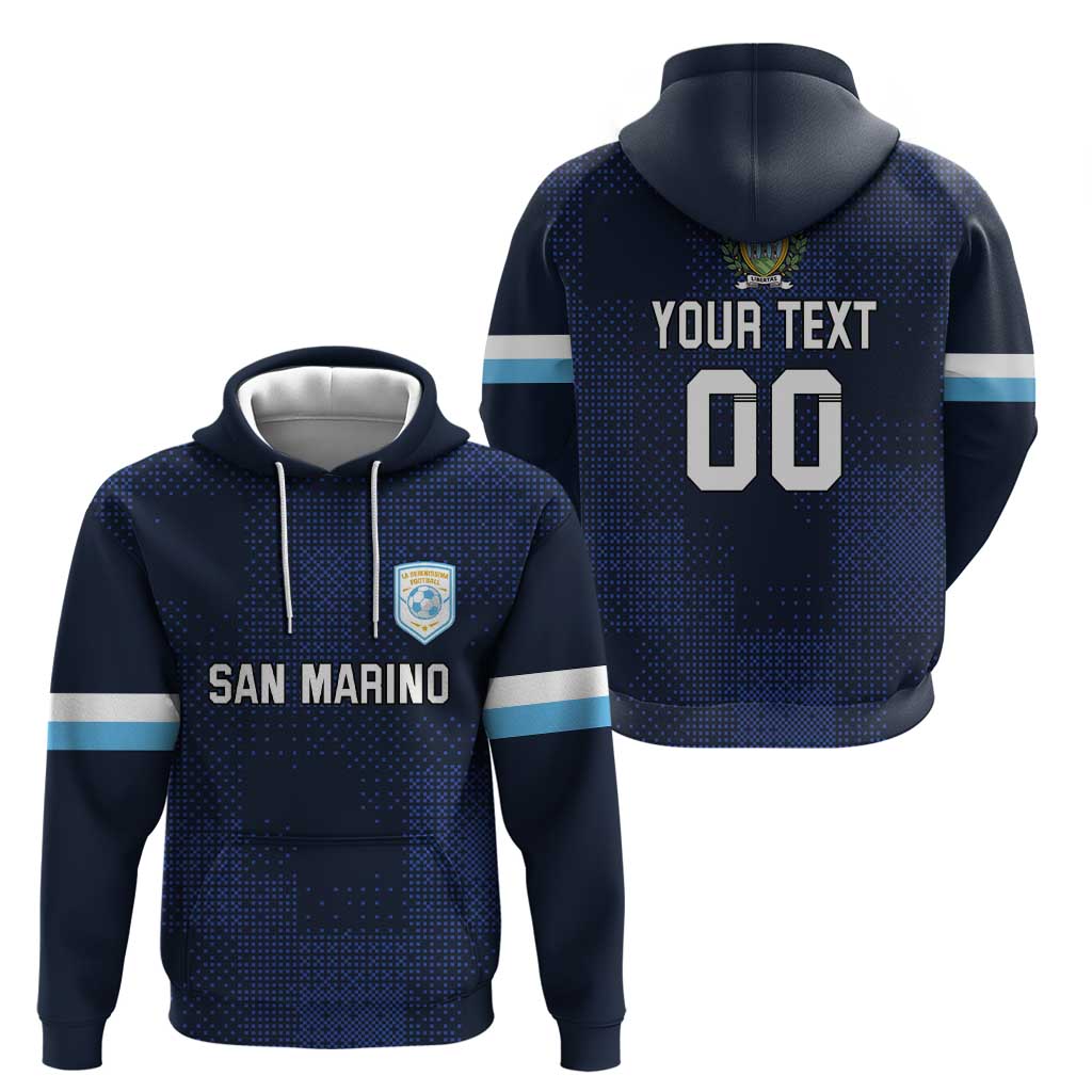 Custom San Marino Football Hoodie La Serenissima Pixellated Pattern LT18
