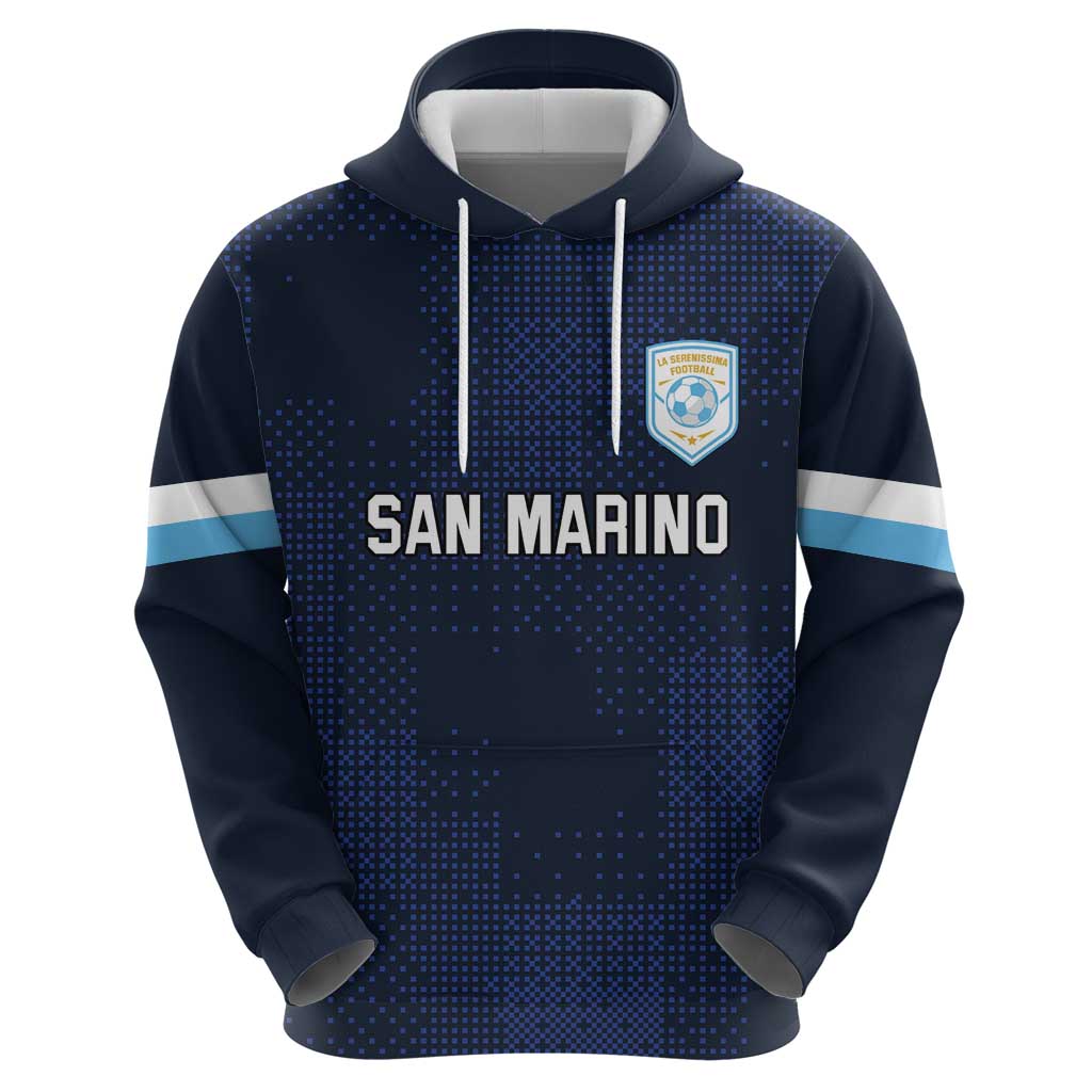 Custom San Marino Football Hoodie La Serenissima Pixellated Pattern LT18