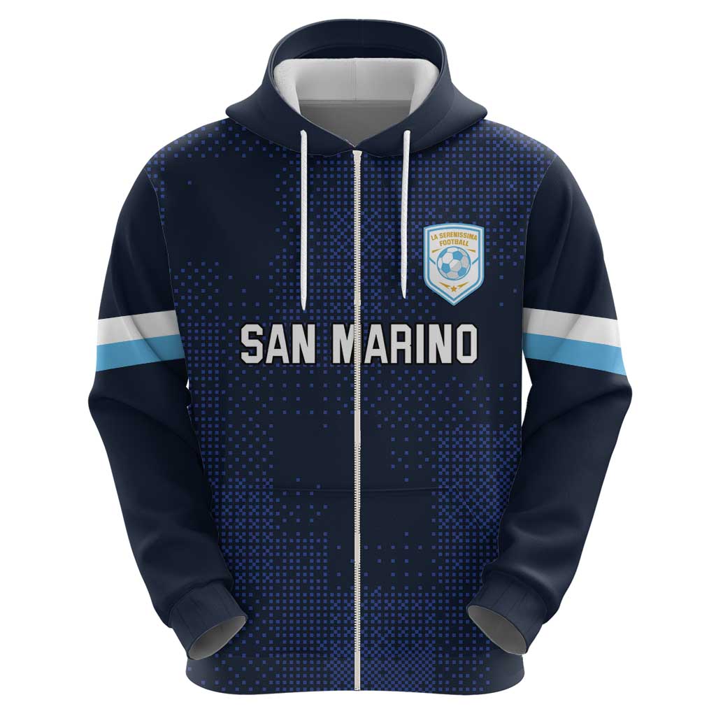Custom San Marino Football Hoodie La Serenissima Pixellated Pattern LT18