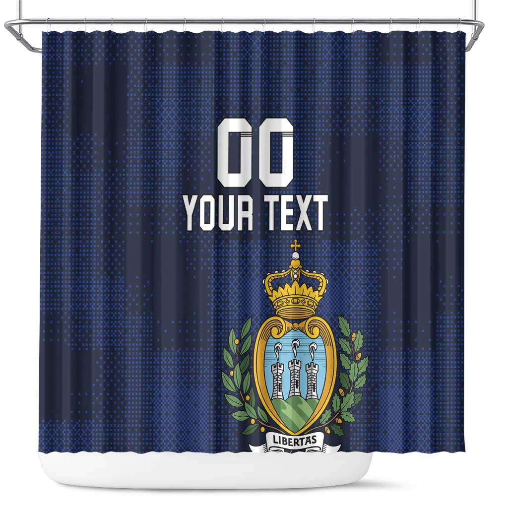 Custom San Marino Football Shower Curtain La Serenissima Pixellated Pattern LT18