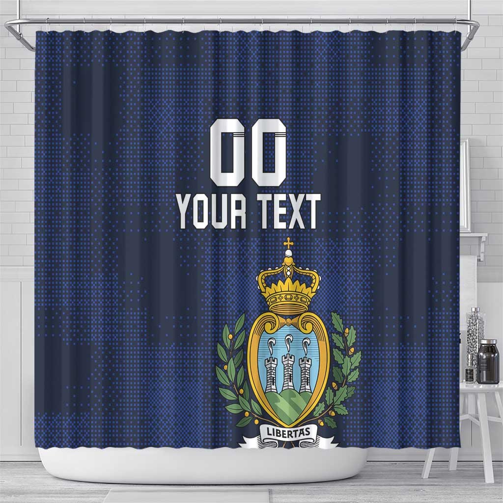 Custom San Marino Football Shower Curtain La Serenissima Pixellated Pattern LT18