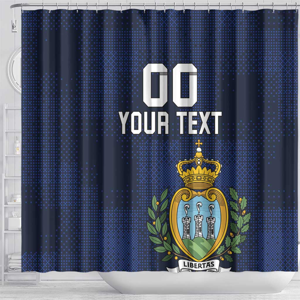 Custom San Marino Football Shower Curtain La Serenissima Pixellated Pattern LT18